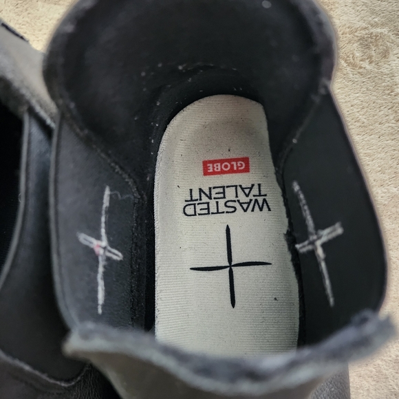 Globe Footwear Globe Dover II Wasted Talent Black Leather Mens Shoes. - Picture 8 of 13